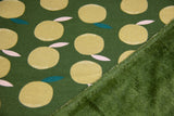 Alpenfleece mit Äpfeln, dunkelgrün, 0,5 m