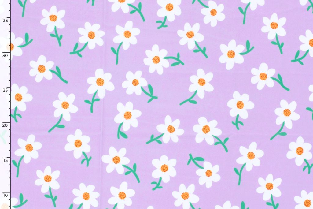 Badeanzugstoff, Bade Jersey, Swimwear, UPF50, Blumen, lila, 0,5 m