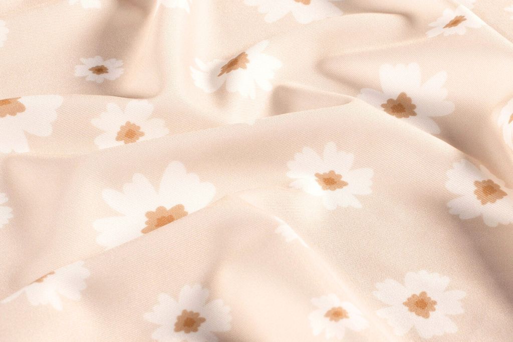 Badeanzugstoff, Bade Jersey, Swimwear, UPF50, Blumen, altrosa, 0,5 m