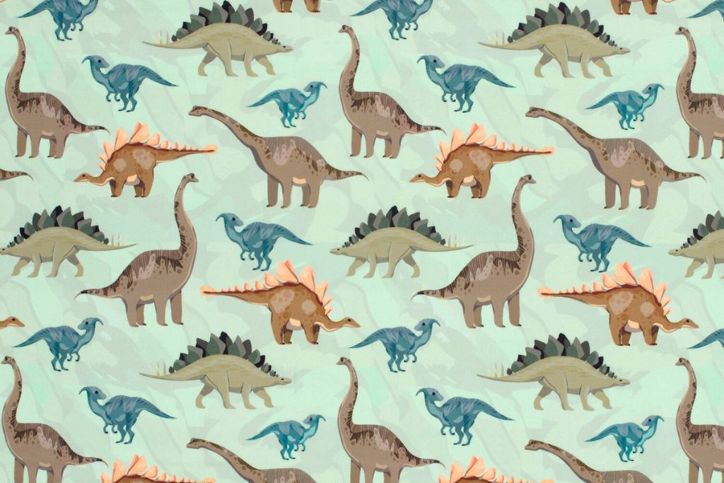Badeanzugstoff, Bade Jersey, Swimwear, UPF50, Dinosaurier, hellgrün, 0,5 m