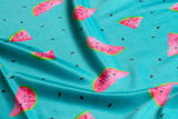 B-Ware 47 cm Badeanzugstoff, Bade Jersey, Swimwear, UPF50, Melone, petrol