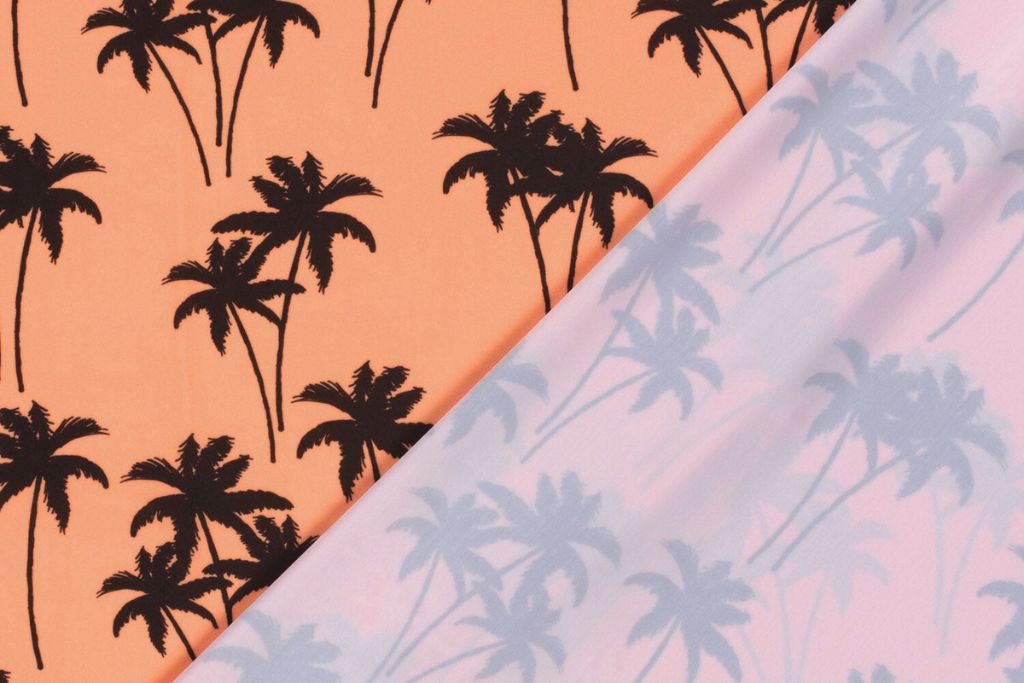 Badeshorts Stoff, Badehosenstoff, Swimwear, Palmen, koralle, 0,5 m