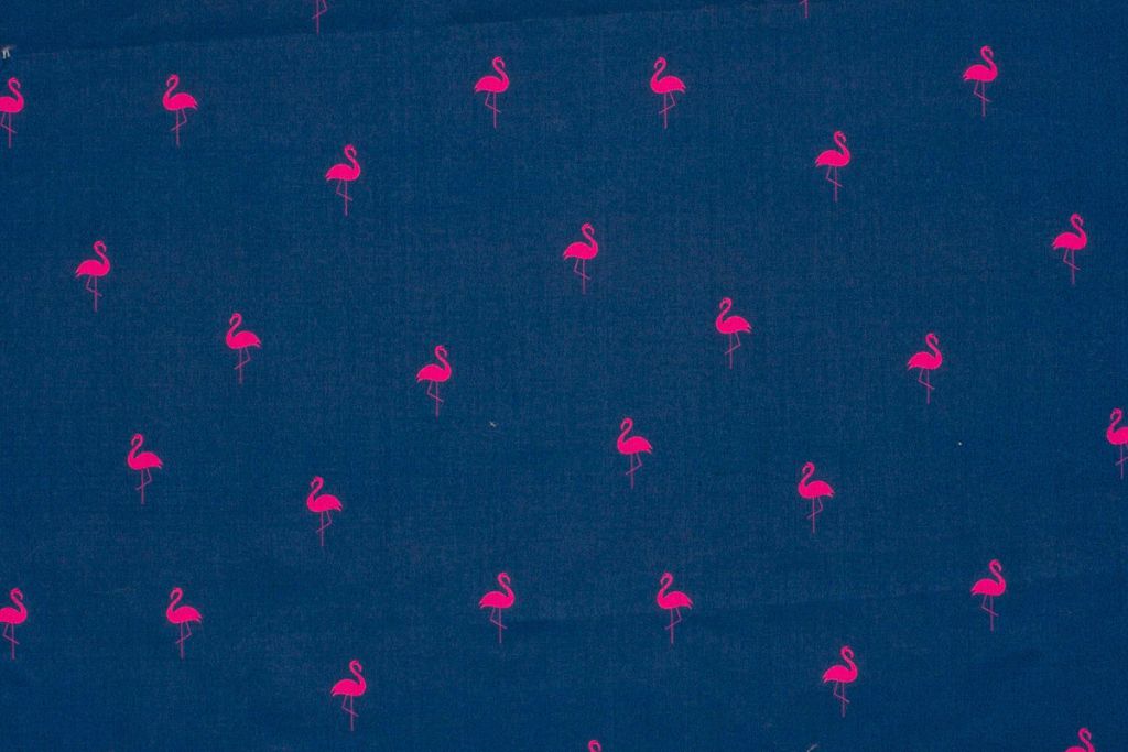 Badeshorts Stoff, Badehosenstoff, Swimwear, Flamingos, marine, 0,5 m