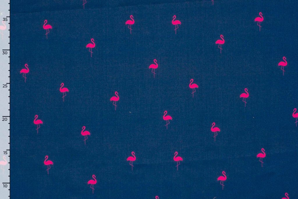 Badeshorts Stoff, Badehosenstoff, Swimwear, Flamingos, marine, 0,5 m
