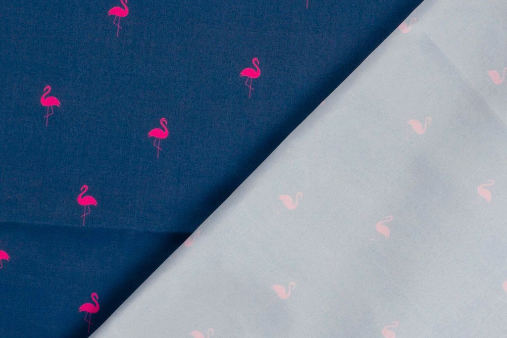 Badeshorts Stoff, Badehosenstoff, Swimwear, Flamingos, marine, 0,5 m