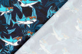 Badeshorts Stoff, Badehosenstoff, Swimwear, Haie, marine, 0,5 m