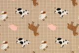 Restmenge 73 cm Jersey Bauernhoftiere, beige