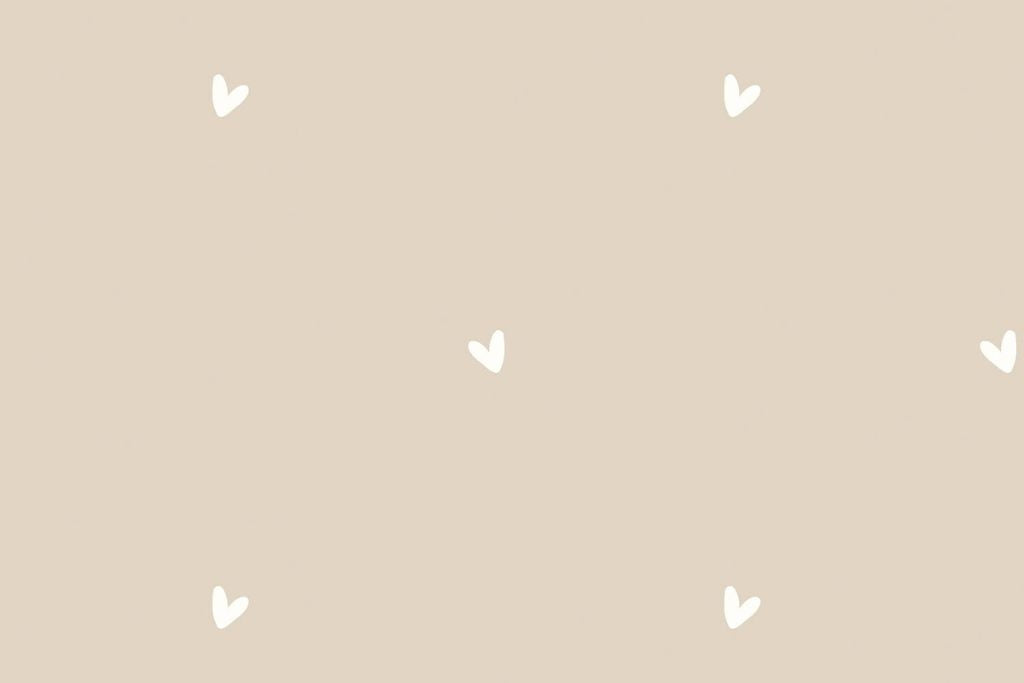 Baumwolle, Popeline mit Herzen, beige, 0,5 m