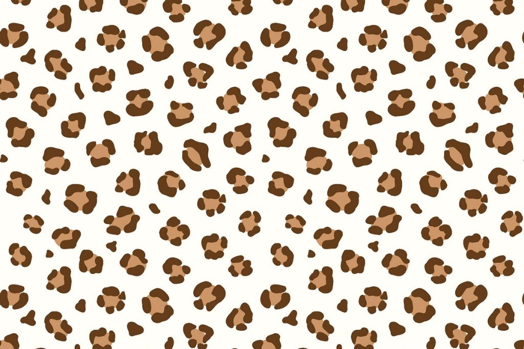 Baumwolle, Popeline Leoprint, Animal Print, wollweiß, 0,5 m
