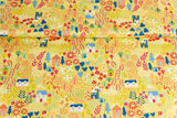 Baumwollwebware, Quilting Stoff mit Häusern und Katzen von Makower UK, 0,5 m