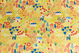 Baumwollwebware, Quilting Stoff mit Häusern und Katzen von Makower UK, 0,5 m