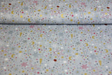 Baumwollwebware Mond und Sterne, Weihnachten, grau, 0,5 m