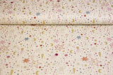 Baumwollwebware Mond und Sterne, Weihnachten, hellbeige, 0,5 m