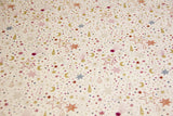 Baumwollwebware Mond und Sterne, Weihnachten, hellbeige, 0,5 m