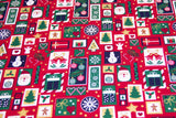 Baumwollwebware Weihnachten, Patchwork, rot, 0,5 m