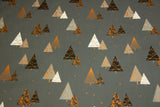 Baumwollwebware mit Weihnachtsbäumen, Weihnachten, dunkelgrau, 0,5 m