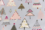 Baumwollwebware mit Weihnachtsbäumen, Weihnachten, grau, 0,5 m