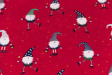 Baumwollwebware Wichtel, Weihnachten, rot, 0,5 m
