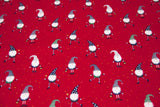 Baumwollwebware Wichtel, Weihnachten, rot, 0,5 m