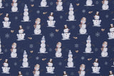 Angerauter Sweat "Beyond Nordic" mit Schneemännern, dunkelblau, 0,5 m