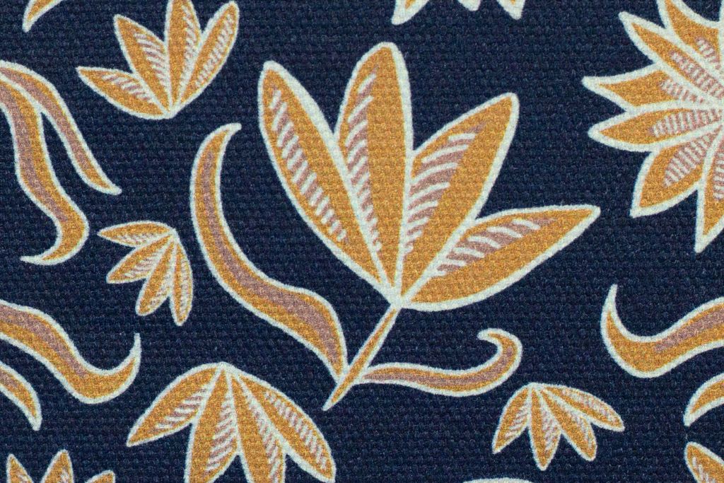 Canvas, Baumwolle, Retro Flowers by Emjo Design, Swafing, dunkelblau, 0,5 m
