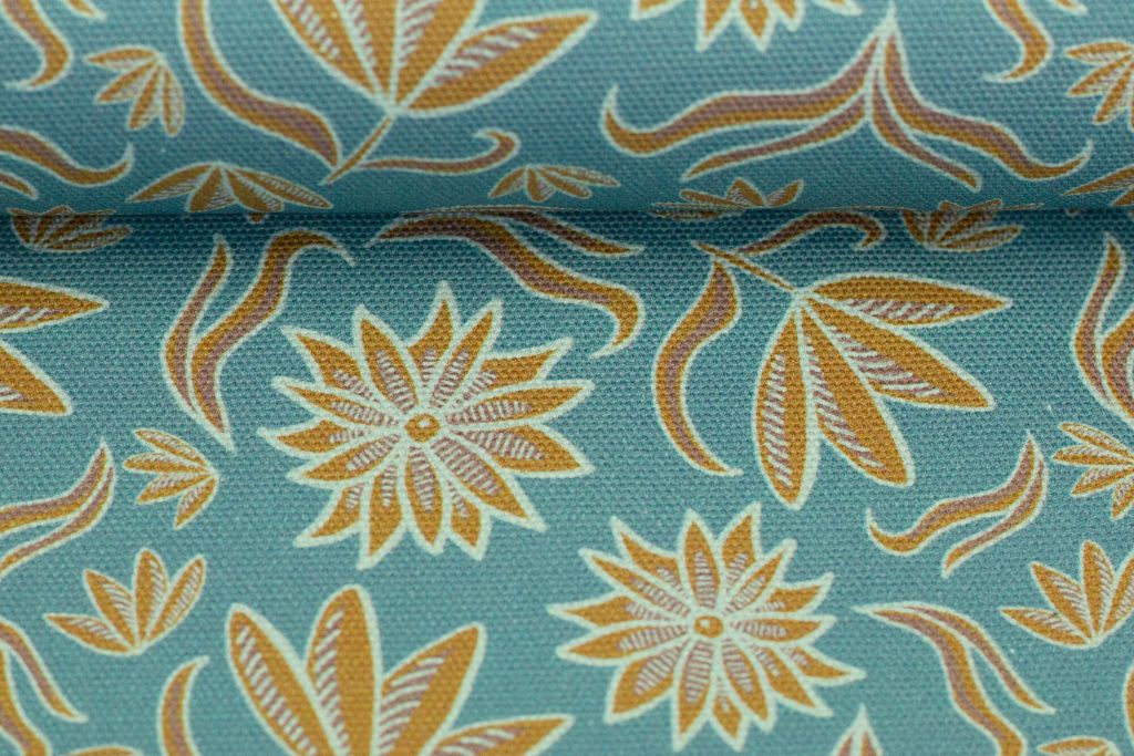 Canvas, Baumwolle, Retro Flowers by Emjo Design, Swafing, mint, 0,5 m