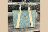 Canvas, Baumwolle, Retro Flowers by Emjo Design, Swafing, mint, 0,5 m