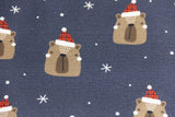 Canvas mit Bären, Weihnachten, dunkelblau, Fräulein von Julie, FVJ-3143, 0,5 m