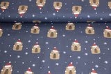 Canvas mit Bären, Weihnachten, dunkelblau, Fräulein von Julie, FVJ-3143, 0,5 m