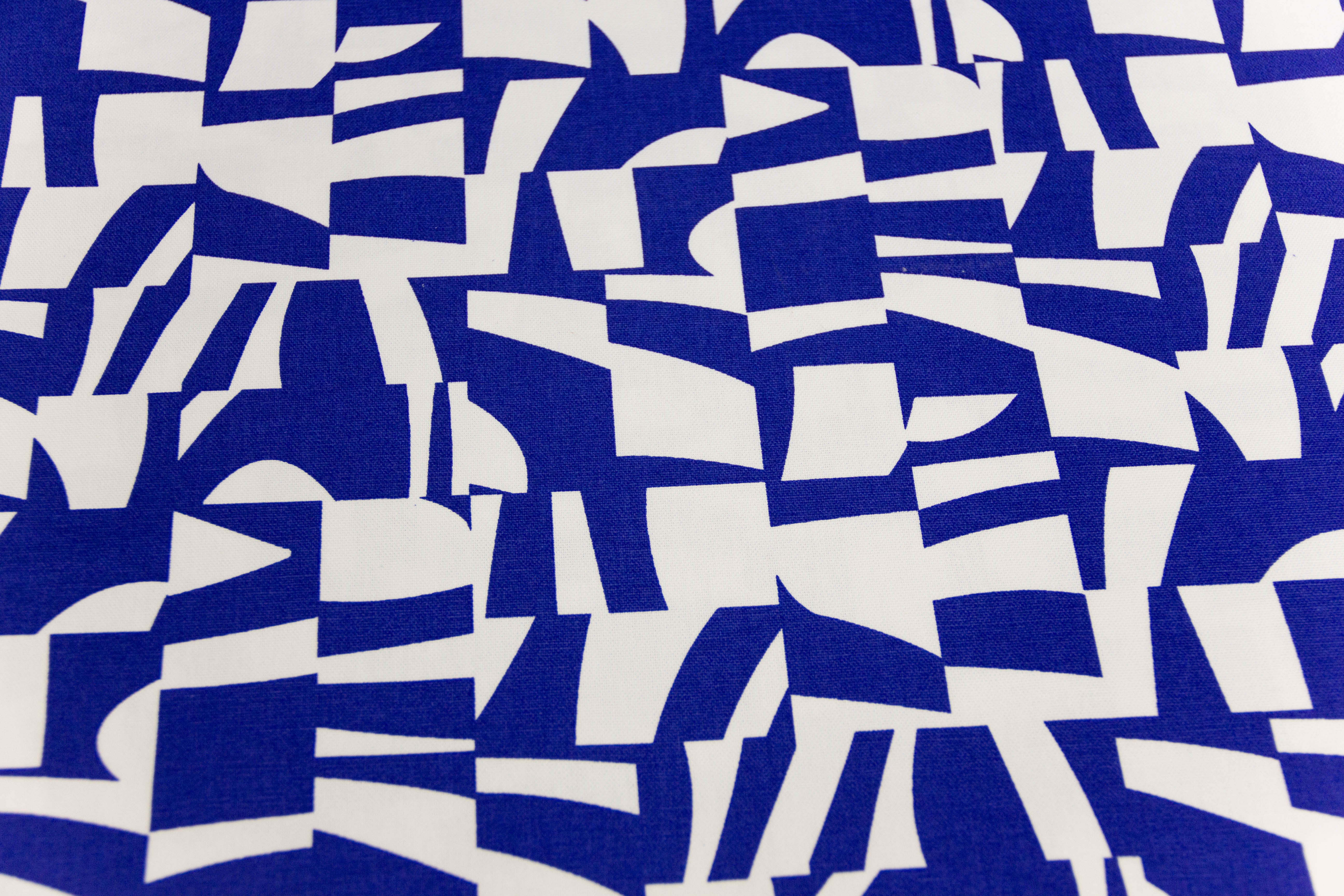 Canvas abstrakt, blau, weiß, 0,5 m