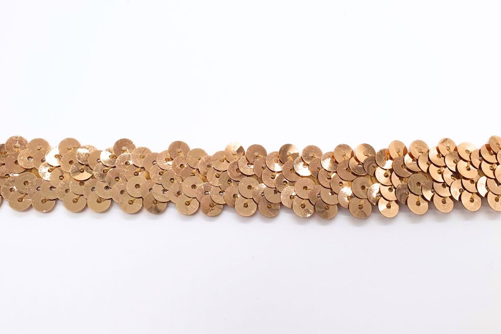 Elastisches Paillettenband, 20mm, bronze, 0,5 m
