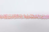 Elastisches Paillettenband, 20mm, rosa, 0,5 m