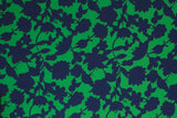 B-Ware 52 cm Viskose Webware, "Happy Flowers", grün