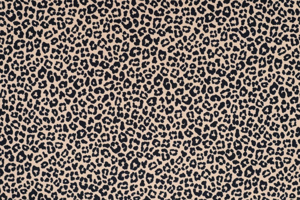 French Terry, Animal Print, Leo, beige, schwarz, 0,5 m