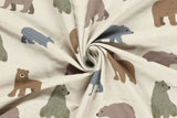 French Terry mit Bären, beige, 0,5 m