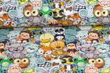 French Terry "Crazy Animals", mint, 0,5 m