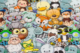 French Terry "Crazy Animals", mint, 0,5 m