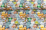 French Terry "Crazy Animals", mint, 0,5 m