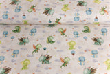 French Terry mit Drachen, beige, 0,5 m
