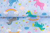 Stoffpaket French Terry + Bündchen French Terry mit Pferden, Fräulein von Julie, FVJ-2794, blau, pink