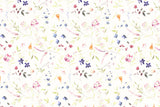 Stoffpaket French Terry + Bündchen mit Sommerblumen, wollweiß, bordeaux