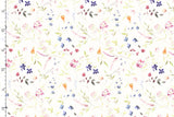Stoffpaket French Terry + Bündchen mit Sommerblumen, wollweiß, bordeaux