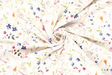 Stoffpaket French Terry + Bündchen mit Sommerblumen, wollweiß, bordeaux