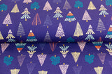 French Terry mit Weihnachtsbäumen, Art.-Nr. FVJ-1929, Fräulein von Julie, blau, 0,5 m