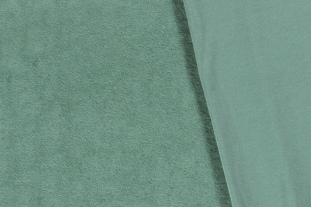 Frottee Jersey, Stretch Frottee, altgrün, 0,5 m