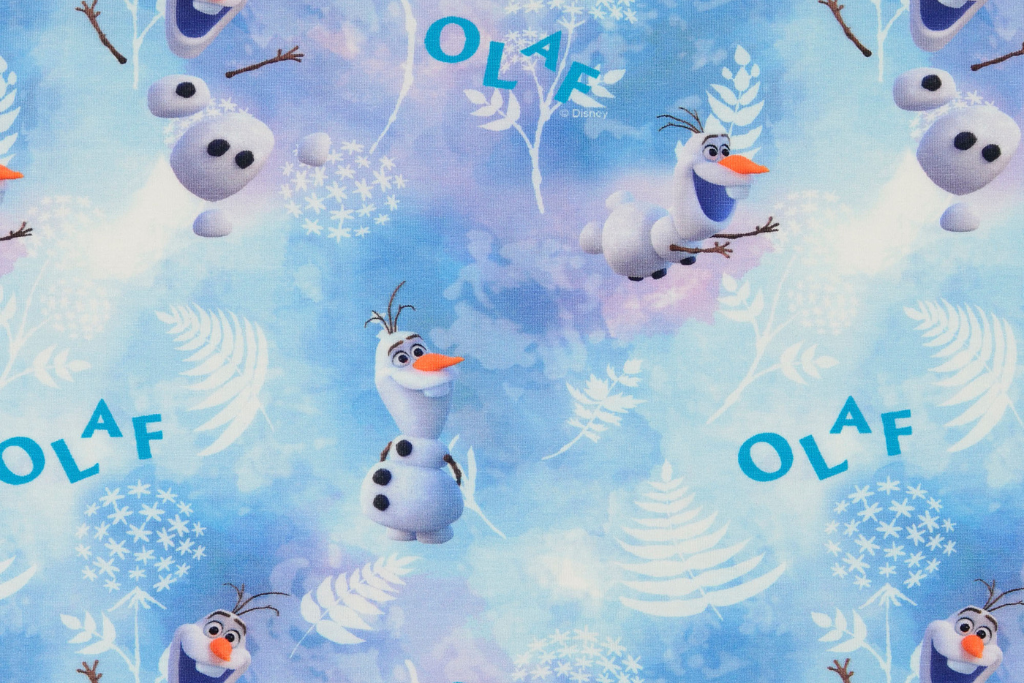 Restmenge 53 cm Jersey Digital "Olaf" von Frozen, hellblau, Oekotex