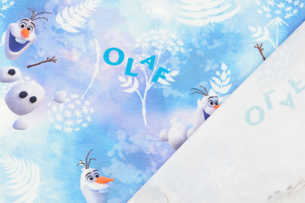 Restmenge 53 cm Jersey Digital "Olaf" von Frozen, hellblau, Oekotex