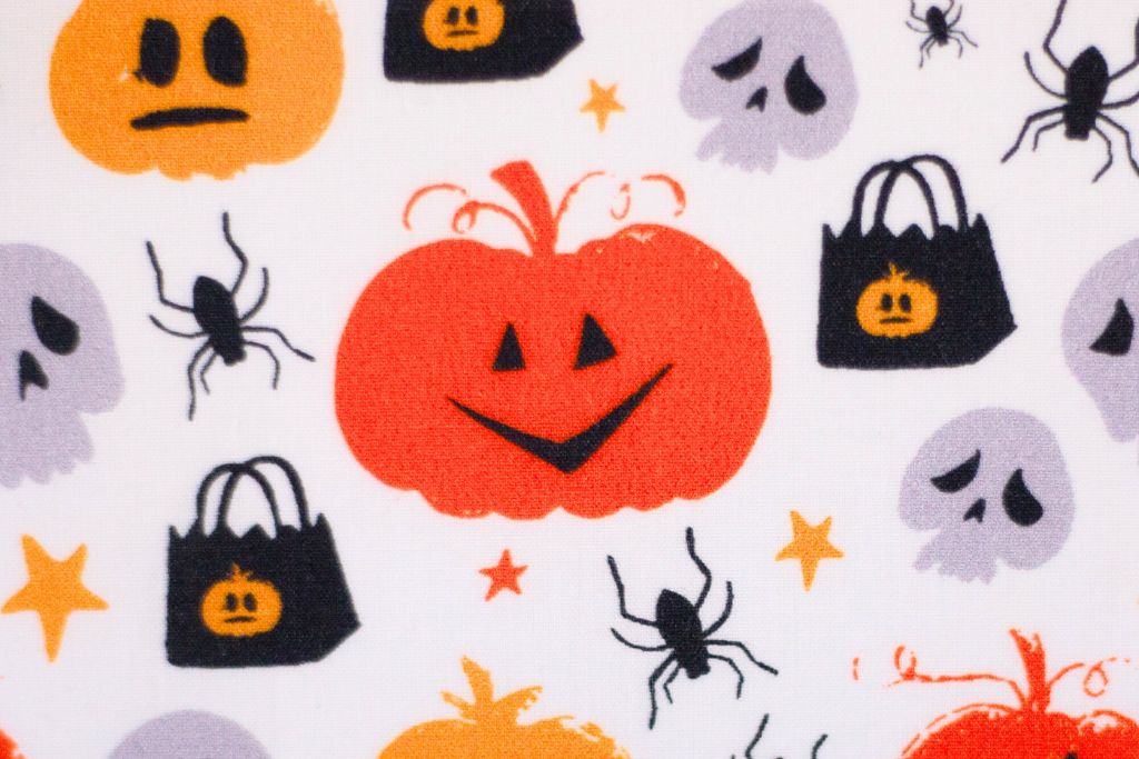 Baumwollwebware "Ghost" mit Geistern, Halloween, Swafing, weiß, 0,5 m