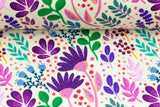 Viskose Webware, "In full bloom" by Emjo-Design, Swafing, Blumen, naturweiß, 0,5 m