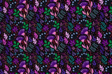 Viskose Webware, "In full bloom" by Emjo-Design, Swafing, Blumen, schwarz, 0,5 m